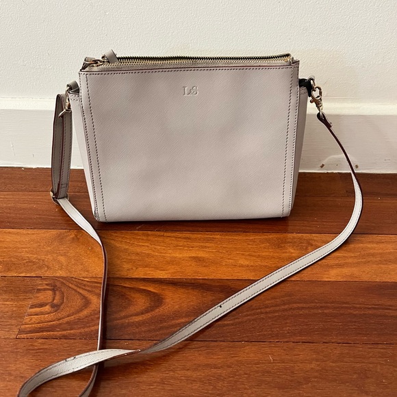 Lo & Sons Handbags - Lo & Sons Pearl crossbody in light grey *SMALL TEAR IN BAG*